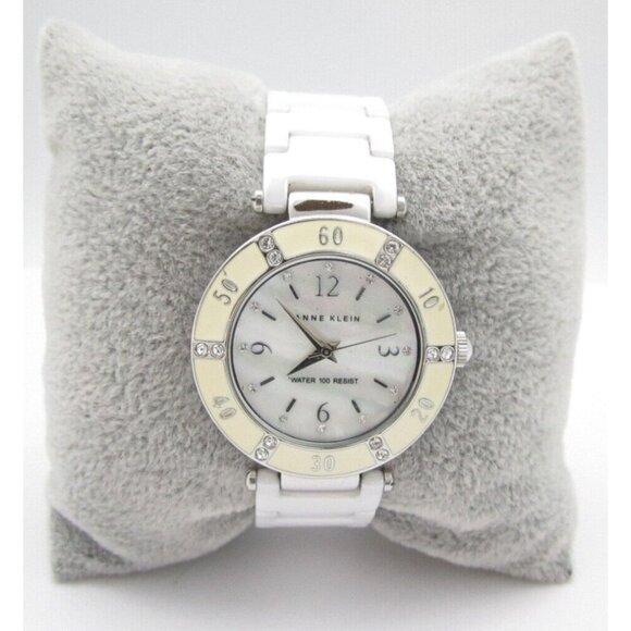 Women Anne Klein Quartz Ceramic  Analog 32mm Round Watch (H494) "New Battery" - Picture 1 of 10